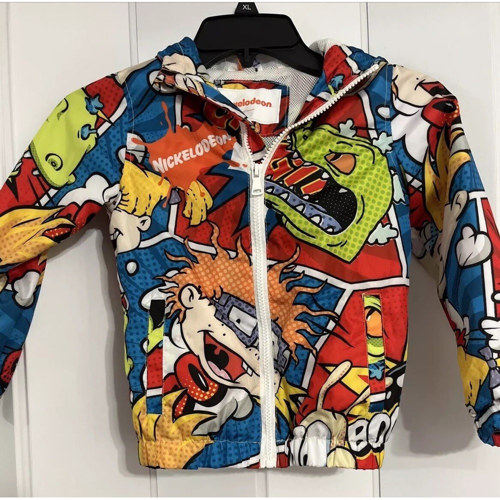Nickelodeon Rugrats Child Size 5 Full Zip w Hood Windbreaker Animation Retro